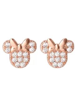 Disney Minnie Mouse Rose Gold Brass CZ Stone Set Earrings