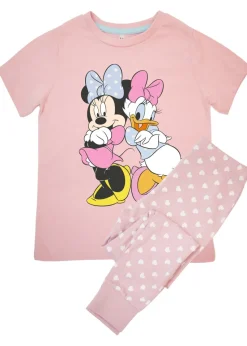 Disney Minnie Mouse With Daisy Pose Kids Baby Pink Hearts Pyjamas (3-8 Years)