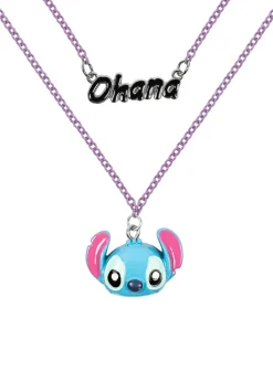 Disney Ohana Stitch Double Layered Blue Necklace