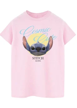 Disney Stitch Cosmic Cute Pink Boyfriend Fit T Shirt