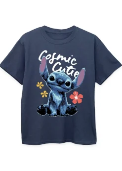 Disney Stitch Cosmic Cutie Kids Navy T Shirt (3-13 Years)