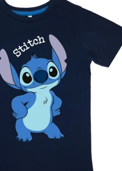 Disney Stitch Pose Kids Navy Stripes Pyjamas (3-8 Years)