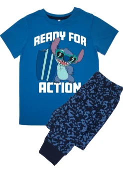 Disney Stitch Ready For Action Kids Blue Camo Pyjamas (3-8 Years)