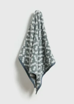 Duck Egg Geometric Jacquard Towel