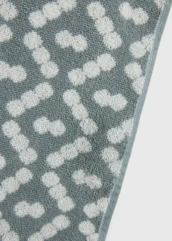 Duck Egg Geometric Jacquard Towel