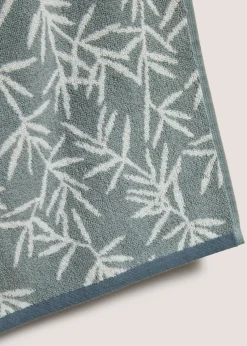 Duck Egg Jacquard Leaf Towel