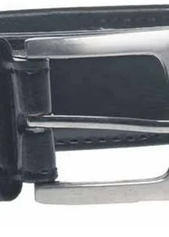 Duke Black Lewis Bonded Leather Square Buckle Waist Belt