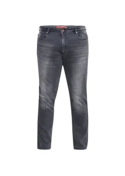 Duke Grey Benson Kingsize Tapered Fit Stretch Jeans
