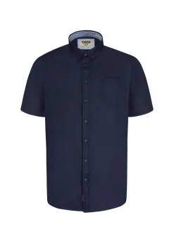 Duke Navy James Oxford Kingsize Short-Sleeved Shirt