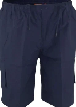 Duke Navy Nick Elasticated Waist Cargo Shorts