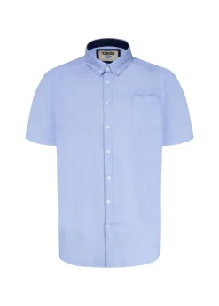Duke Sky Blue James Oxford Kingsize Short-Sleeved Shirt
