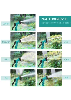 DURHAND 10m Garden Auto Hose Reel Wall Mounted Retractable 7 Patterns Spray Nozzle