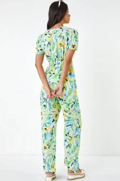 Dusk White Dusk Floral Motif Tie Top