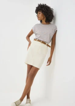 Ecru Denim Mini Skirt