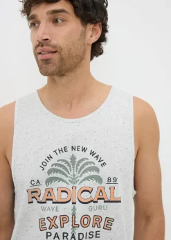 Ecru Explore Printed Vest Top