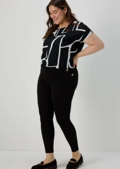 Et Vous Black Button Leggings