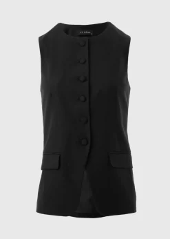 Et Vous Black Linen Blend Waistcoat