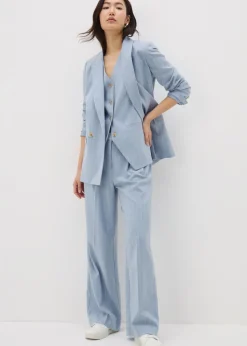 Et Vous Blue Pinstripe Blazer