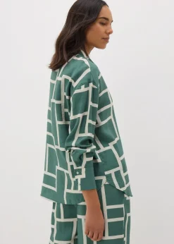 Et Vous Khaki Geometric Print Co Ord Shirt