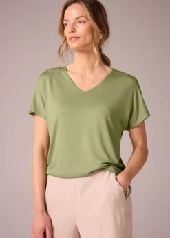 Et Vous Khaki V-Neck Top