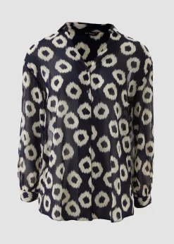 Et Vous Navy Scratch Spot Blouse