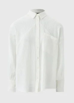 Et Vous White Textured Shirt