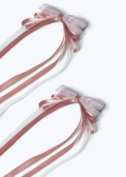 Flitzy Pink Ribbon Hair Bows