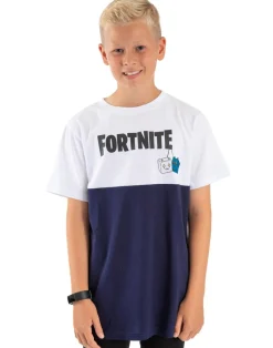 Fortnite Kids Colour Block Logo White T-Shirt (11-16 Yrs)