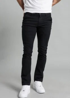 French Connection Black Cotton Regular Fit Chino Trousers
