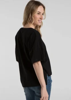 French Connection Black Cotton Crew Neck Boxy Fit T-Shirts 2 Pack