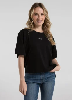 French Connection Black 2-Pack Cotton Printed Short Sleeve T-Shirts