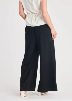 French Connection Black Wide Leg Crepe Trousers
