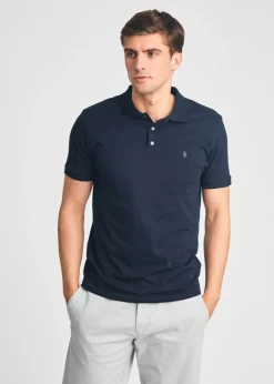 French Connection Blue 3 Pack Cotton Short Sleeve Polo Shirts