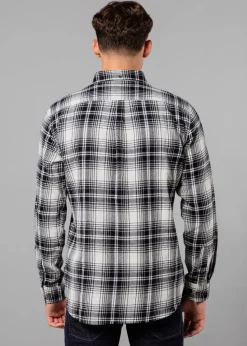 French Connection Ecru Cotton Flannel Long Sleeve Shirt