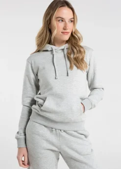 French Connection Light Grey Cotton Blend Regular Fit Logo Hoody