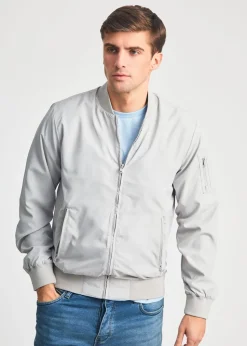 French Connection Light Grey MA1 Technical Bomber Jacket