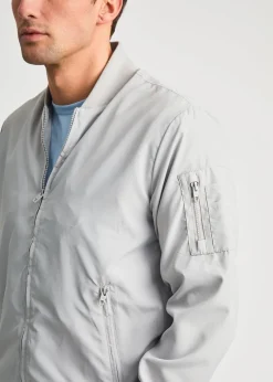 French Connection Light Grey MA1 Technical Bomber Jacket