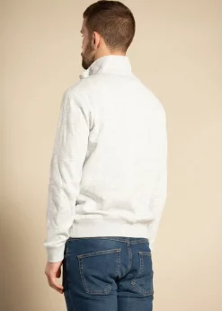 French Connection Light Grey Cotton Blend Half-Zip Jumper
