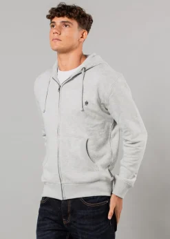 French Connection Light Grey Cotton Blend Zip Hoody