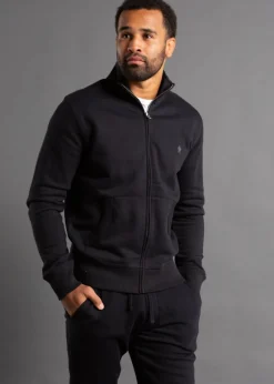 French Connection Navy Cotton Blend Funnel Neck Zip Jumper