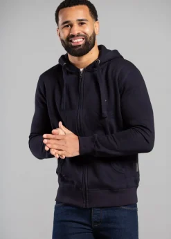 French Connection Navy Cotton Blend Zip Hoody