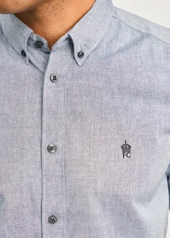 French Connection Navy Cotton Short Sleeve Oxford Shirt