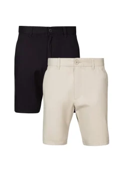 French Connection Navy Cotton Chino Shorts 2 Pack