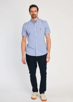 French Connection Navy Linen Blend Cuffed Trousers