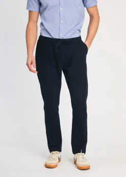 French Connection Navy Linen Blend Cuffed Trousers