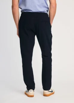 French Connection Navy Linen Blend Cuffed Trousers
