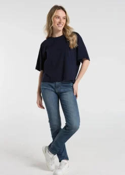 French Connection Navy 3-Pack Cotton Crew Neck Boxy Fit Short Sleeve T-Shirts