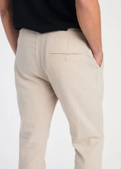 French Connection Stone Linen Blend Cuffed Trousers