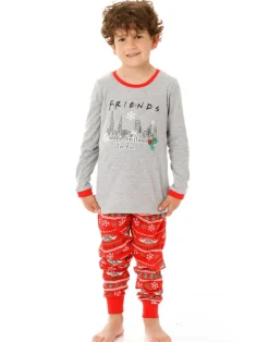 Friends Boys Red Logo Long Sleeve Long Leg Pyjama Set (7 - 14 Years)