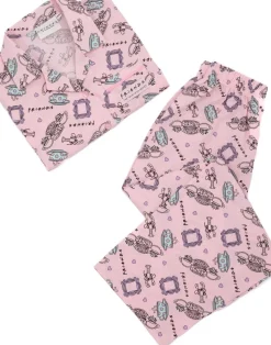 Friends Girls Pink Central Perk Logo Aop Pyjama Set (7 - 13 Years)